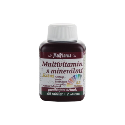 MEDPHARMA Multivitamín s minerálmi extra 42 zložiek 60 + 7 tabliet ZADARMO