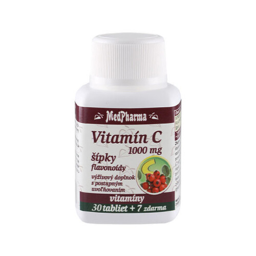 E-shop MEDPHARMA Vitamín C 1000 mg so šípkami 30 + 7 tabliet ZADARMO