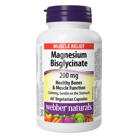WEBBER NATURALS Magnézium bisglycinát 200 mg 60 kapsúl