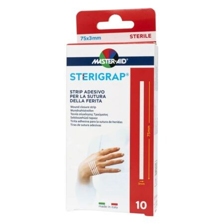 MASTER AID STERIGRAP NÁPLASŤOVÉ STEHY sterilné (75 x 3 mm) 10 ks
