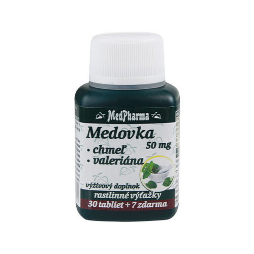 E-shop MEDPHARMA Medovka 50 mg + chmeľ + valeriána 30 + 7 tabliet ZADARMO
