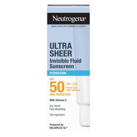 Neutrogena Ultra Sheer Hydration SPF 50 neviditeľný hydratačný opaľovací fluid 50 ml