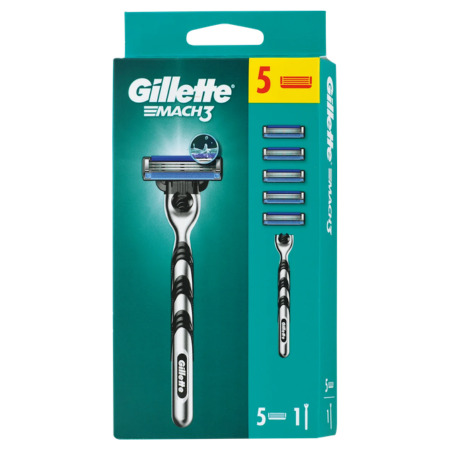 GILLETTE Mach3 manuálny holiaci strojček + náhradné hlavice set