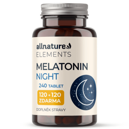 Allnature Elements Melatonín Night tablety pri ťažkostiach so spánkom a zaspávaním 240 tbl