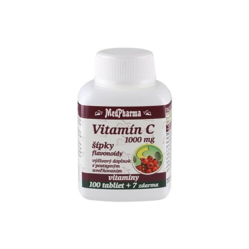 E-shop MEDPHARMA Vitamín C 1000 mg so šípkami 100 + 7 tabliet ZADARMO