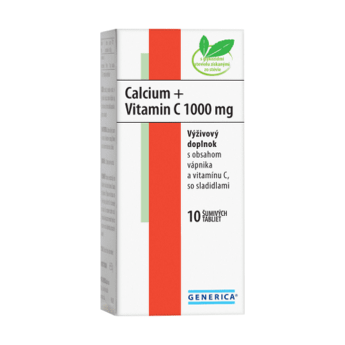 E-shop GENERICA Calcium + vitamín C 1000 mg 10 šumivých tabliet