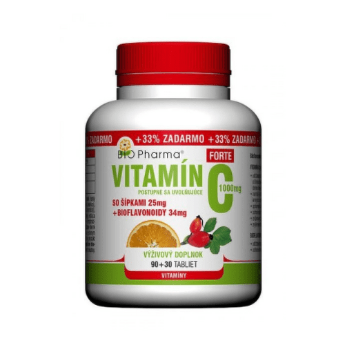 E-shop BIO PHARMA Vitamín C so šípkami 500 mg 90 + 30 tabliet