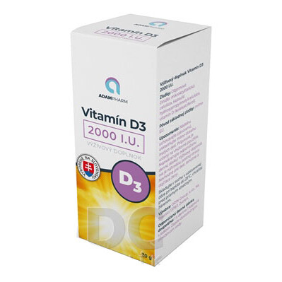E-shop ADAMPHARM Vitamín D3 2000 I.U. 60 kapsúl