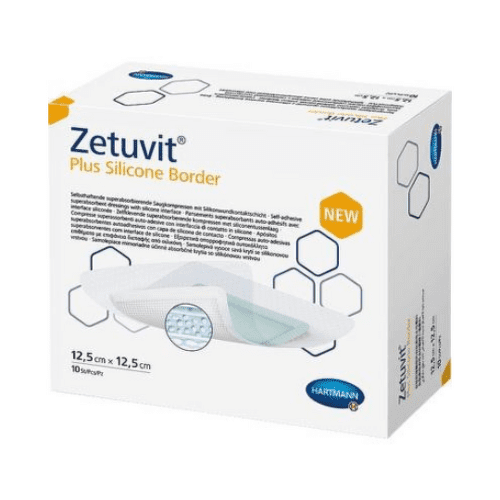 E-shop ZETUVIT Plus silicone border kompres sterilný 12,5 x 12,5cm 10 ks