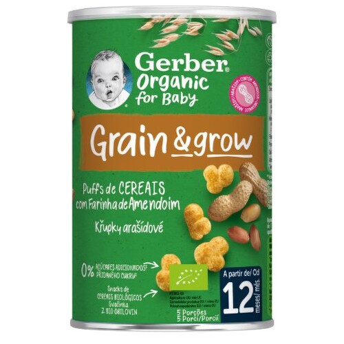 E-shop GERBER Organic chrumky kukurično-ovsené arašidové od ukonč. 12. mesiaca 35 g