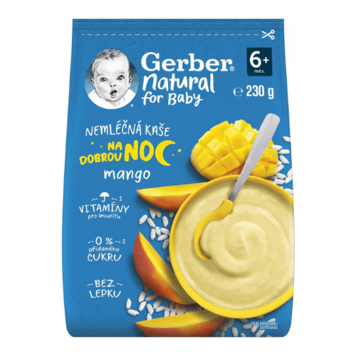 E-shop GERBER Natural nemliečna kaša dobrú noc mango od ukonč. 6. mesiaca 230 g