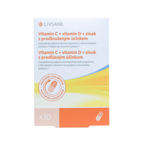 LIVSANE Vitamín C + vitamín D + zinok 30 kapsúl