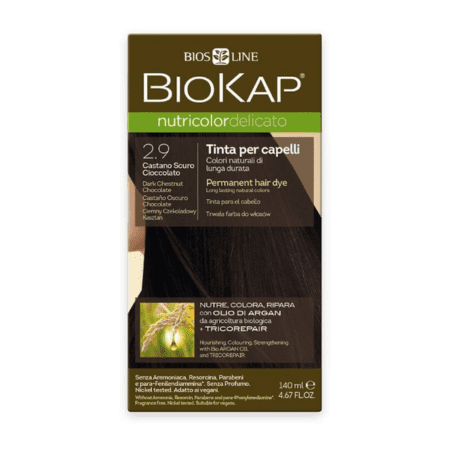 E-shop BIOKAP Nutricolor delicato farba na vlasy 2.90 tmavý čokoládový gaštan 140 ml