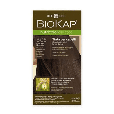 E-shop BIOKAP Nutricolor delicato farba na vlasy 5.05 gaštanovohnedá svetlá 140 ml