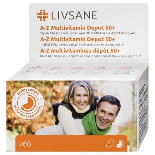 LIVSANE A-Z Multivitamín komplex 50+, 60 tbl