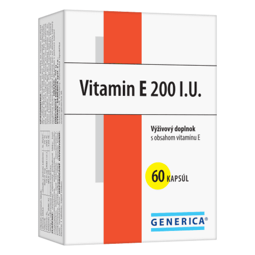 Generica Vitamin E 200 I.U. tobolky na podporu ochrany buniek pred oxidačným stresom 60 cps kúpite na Benulekaren.sk
