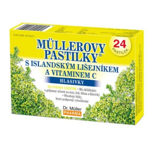 MÜLLEROVE PASTILKY s islandským lišajníkom a vitamínom C 24 kusov