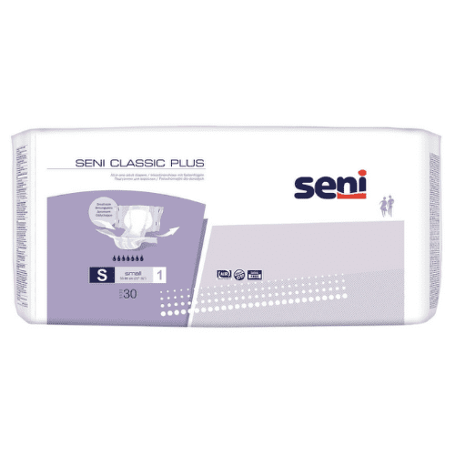 Seni CLASSIC PLUS Small S1 plienkové nohavičky, pás 55-80cm, 2000ml, 30ks kúpite na Benulekaren.sk
