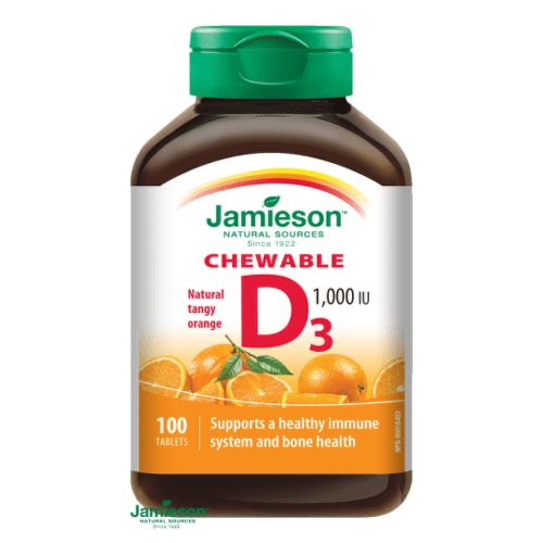 JAMIESON Vitamín D3 1000 IU pomaranč 100 cmúľacích tabliet