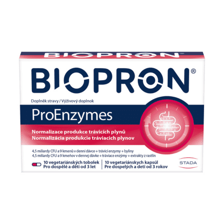 Biopron® ProEnzymes tobolky s probiotikami 10 cps kúpite na Benulekaren.sk