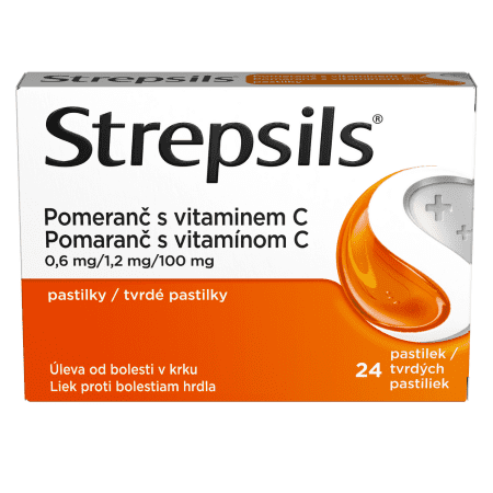 STREPSILS Pomaranč s Vitamínom C 24 pastiliek kúpite na Benulekaren.sk