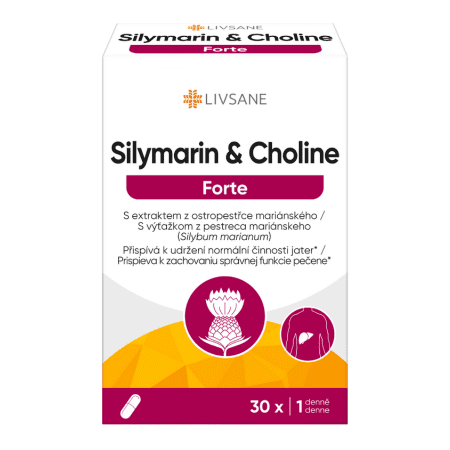 LIVSANE Silymarín a cholin FORTE 30 kapsúl