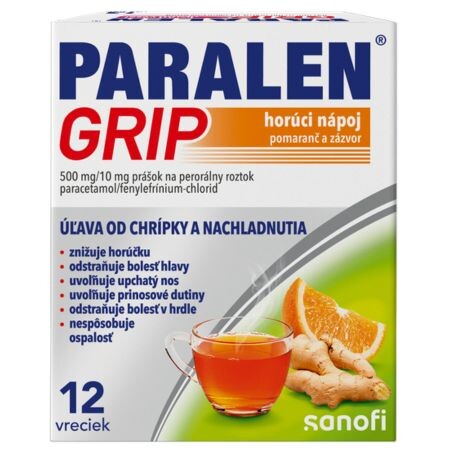 PARALEN Grip horúci nápoj pomaranč a zázvor 12 vrecúšok