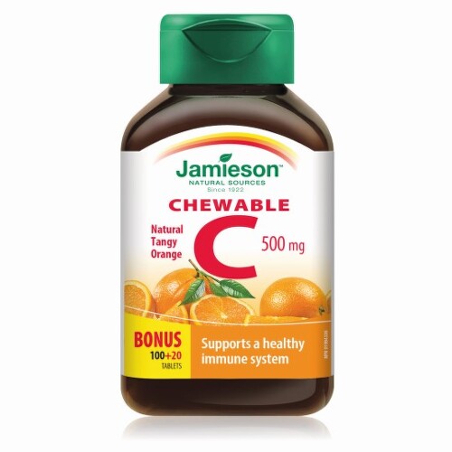 JAMIESON Vitamín C 500 mg s príchuťou pomaranča 120 tabliet na cmúľanie