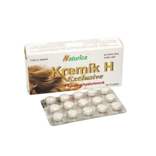 NATURICA Kremík H Exclusive + kyselina hyalurónová 30 + 15 tabliet ZADARMO