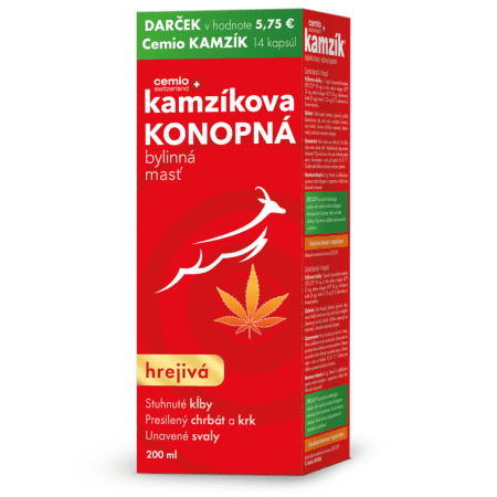 CEMIO Kamzíkova konopná masť hrejivá + darček 200 ml