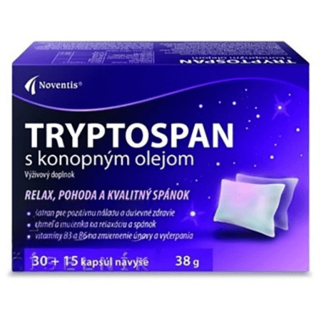 NOVENTIS TRYPTOSPAN s konopným olejom 30+15 kapsúl ZADARMO