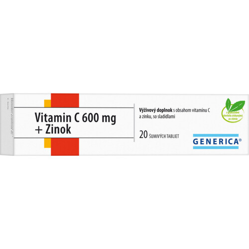 E-shop GENERICA Vitamín C 600 mg + zinok 20 šumivých tabliet