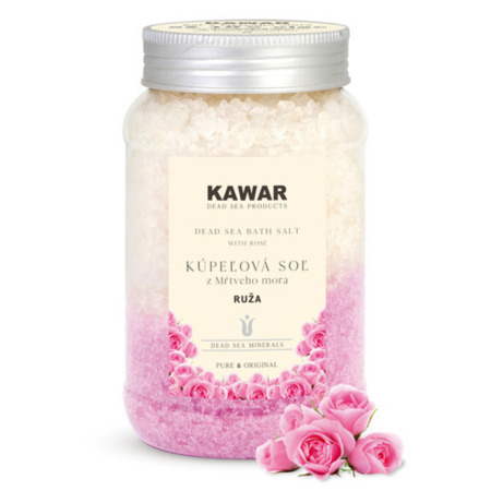 KAWAR KAWAR Kupelná soľ z mŕtveho mora s vôňou ruža 500 g