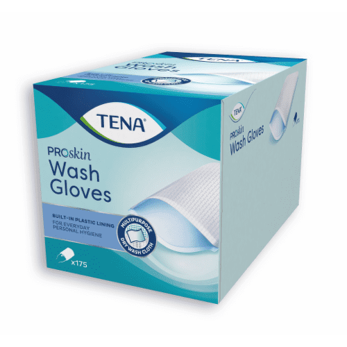E-shop TENA Umývacie rukavice s fóliou 16 x 25 cm 175 kusov