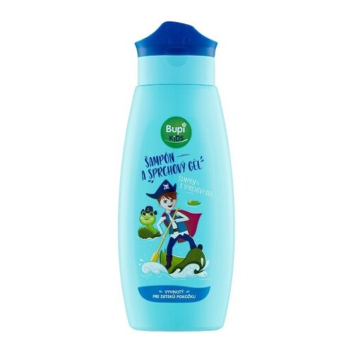 Bupi kids šampon a sprchový gel modrý 1x250 ml