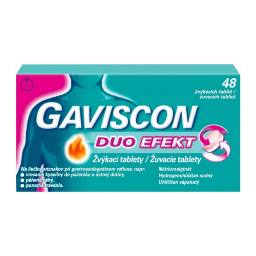 E-shop GAVISCON Duo efect žuvacie tablety 48 kusov