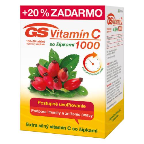 E-shop GS Vitamín C 1000 so šípkami 100 + 20 tabliet ZADARMO