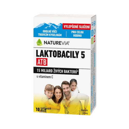 E-shop NATUREVIA Laktobacily 5 atb/imunita s vitamínom C 10 kapsúl