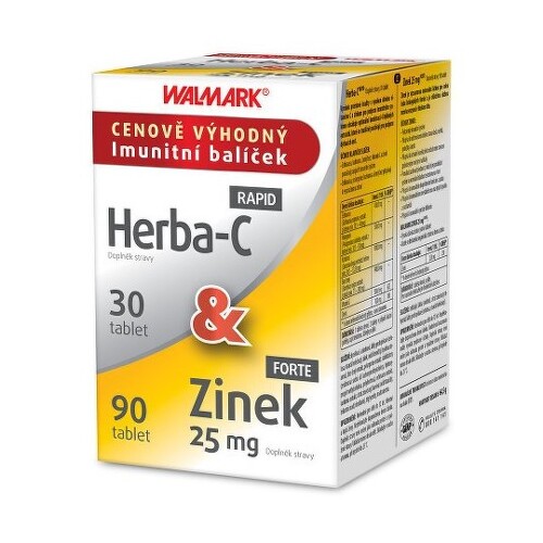 WALMARK Herba-C rapid + zinok forte 25 mg 12 tabliet