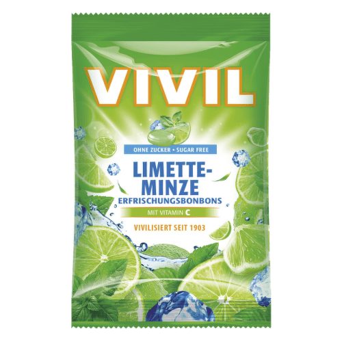 E-shop VIVIL Drops s príchuťou limetka a pepermint s vitamínom C 60 g