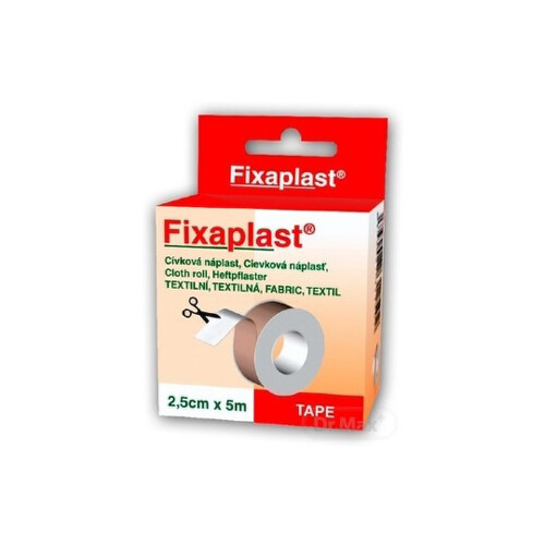E-shop FIXAPLAST Cievková náplasť textilná 1,25cm x 5m 1 ks