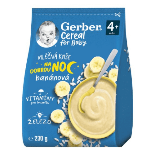 E-shop GERBER Cereal mliečna kaša dobrú noc banánová od ukonč. 4. mesiaca 230 g