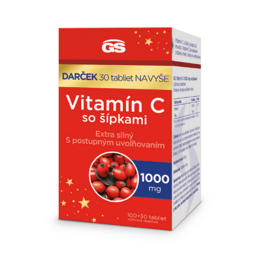 E-shop GS Vitamín C 1000 mg so šípkami darček 2023 130 tabliet