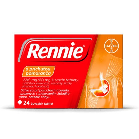 E-shop RENNIE S príchuťou pomaranča 
680 mg/80 mg 24 tabliet