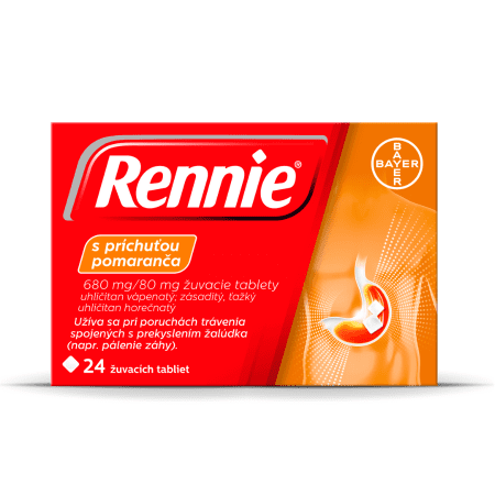 RENNIE S príchuťou pomaranča 
680 mg/80 mg 24 tabliet