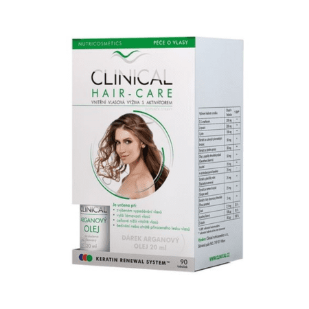 E-shop CLINICAL Hair-care 90 kapsúl + darček argánový olej 20 ml