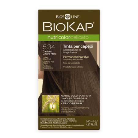 E-shop BIOKAP Nutricolor delicato farba na vlasy 5.34 medový gaštan 140 ml