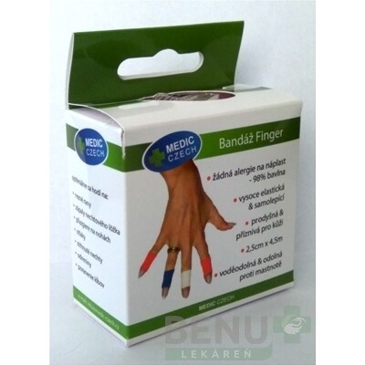 MEDIC Bandáž Finger Modrá, 2,5cmx4,5m,náplasť elastická (rýchloobväz) 1ks kúpite na Benulekaren.sk