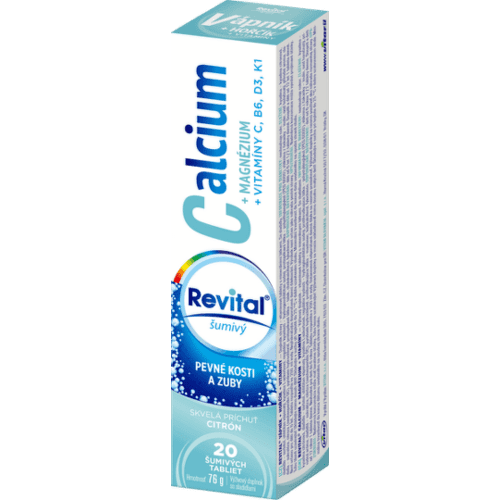 Revital Calcium + Magnézium + Vitamíny C B6 D3 K1 tbl eff s príchuťou citrónu 20 ks kúpite na Benulekaren.sk