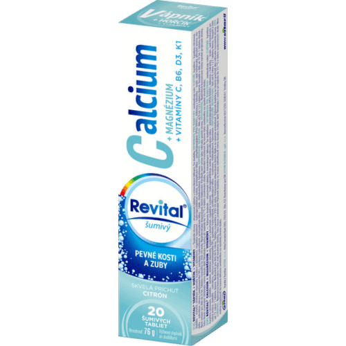 REVITAL Calcium + magnézium + vitamíny C, B6, D3, K1 20 šumivých tabliet